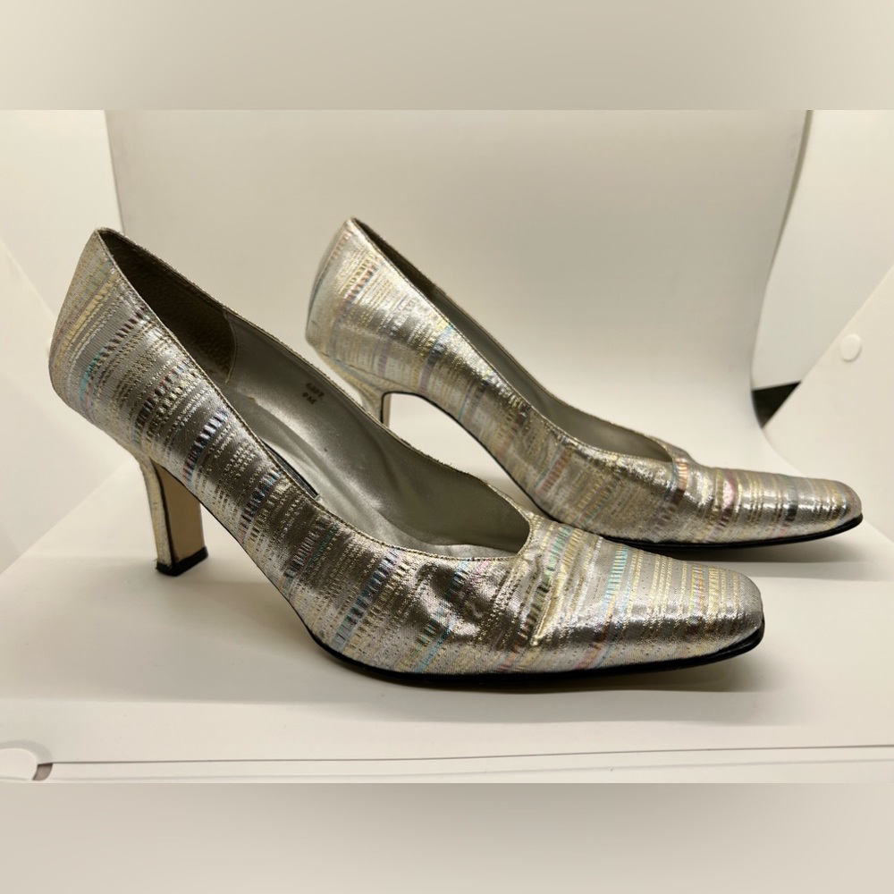 Multi-Pastel Colored Satin Pump Size 9M